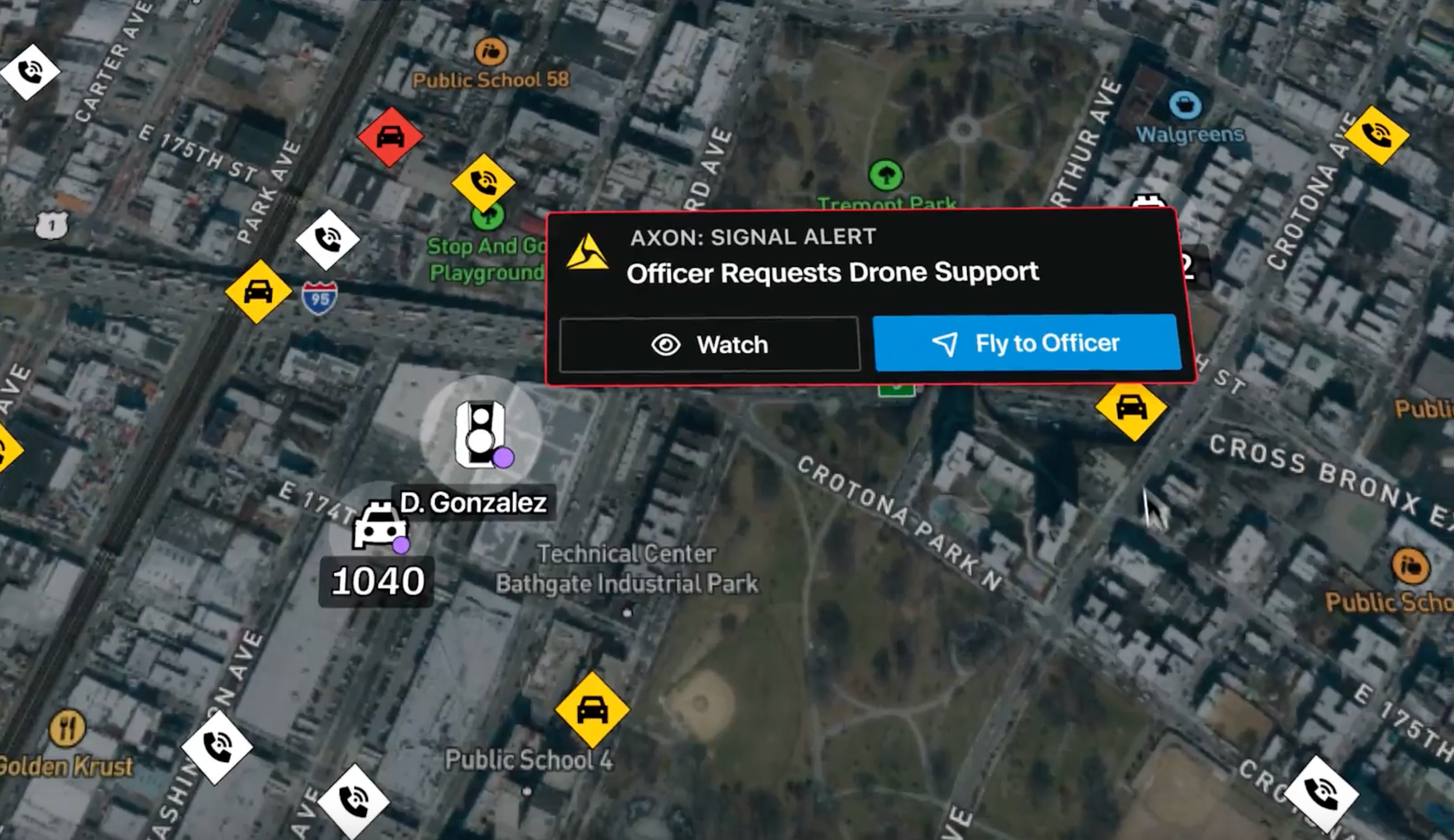 Send Skydio Drone support to officer in DFR Command