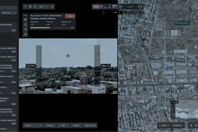 Skydio DFR Command Screen showing Fly to point