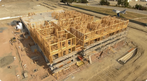Skydio drone view of construction site