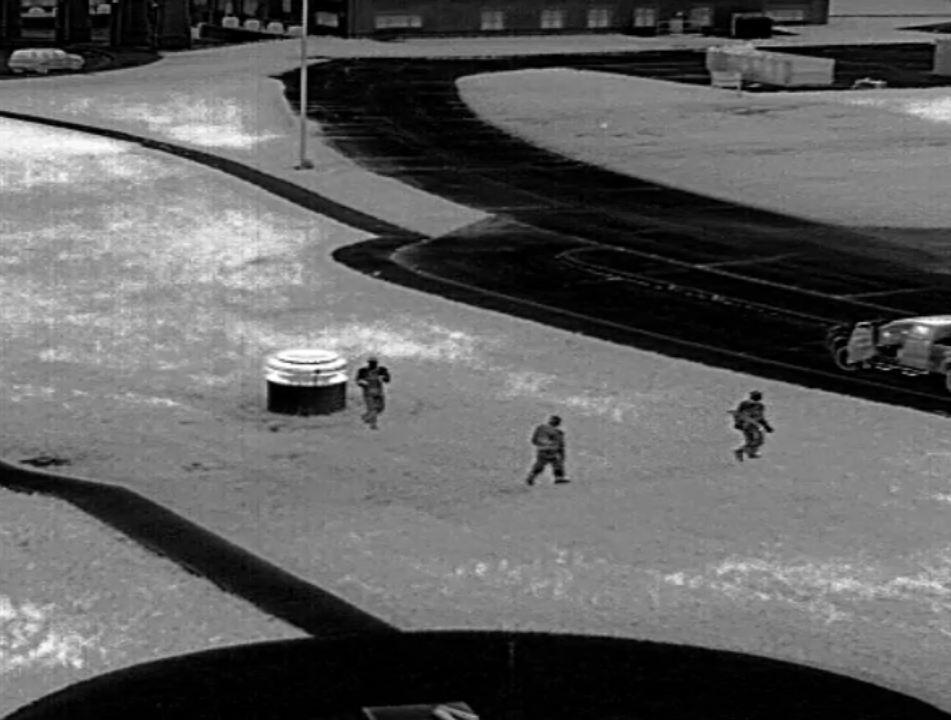 Thermal view of enemies at night