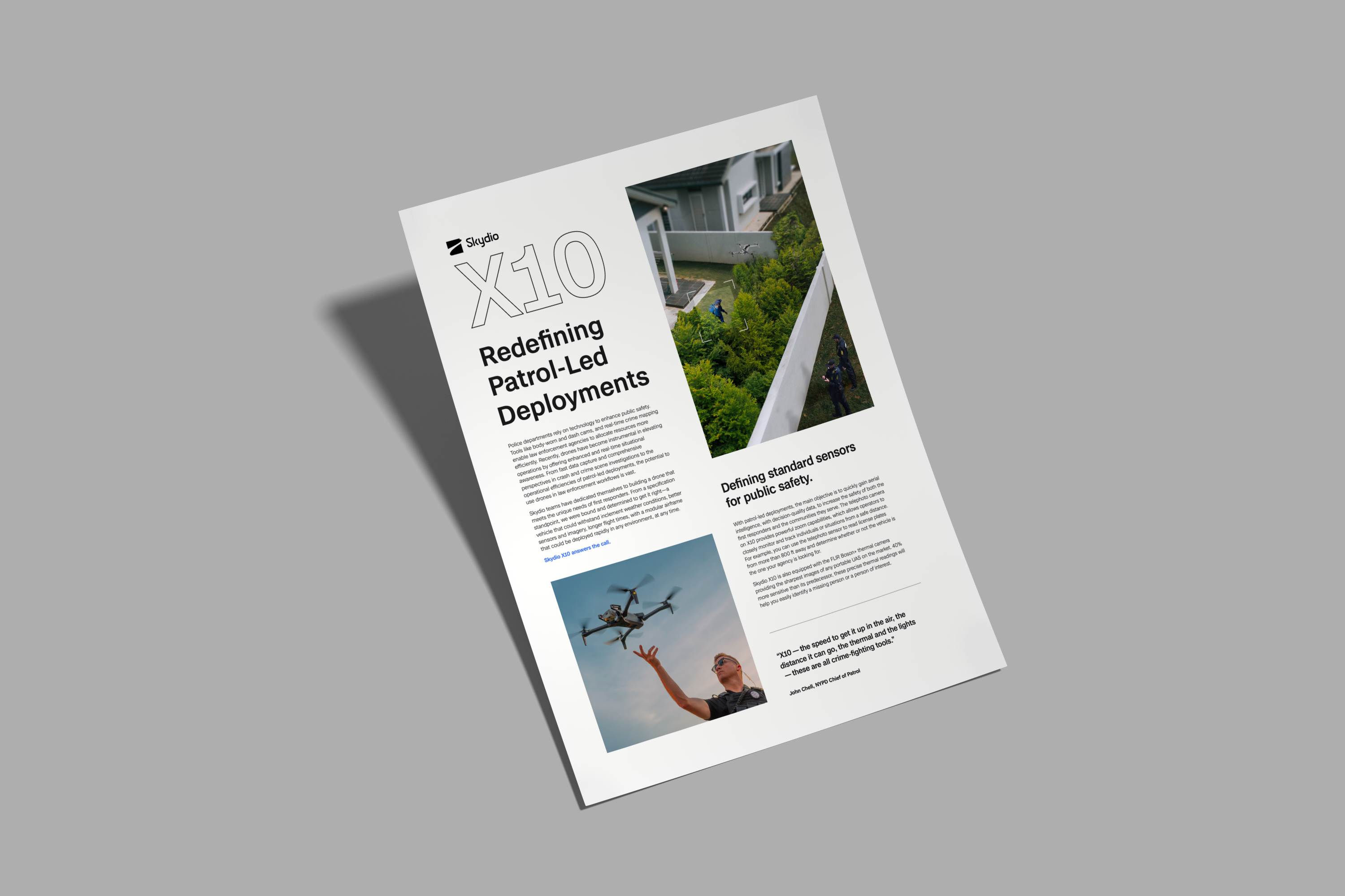 image of a solution sheet about Patrol-Led Deployments with Skydio X10 police drones