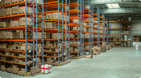 an inside view of a warehouse