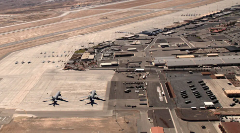 an aerial view of an airport from a skydio x10 drone