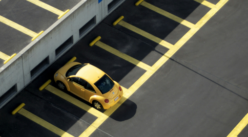 an aerial view of a car from a skydio x10 drone