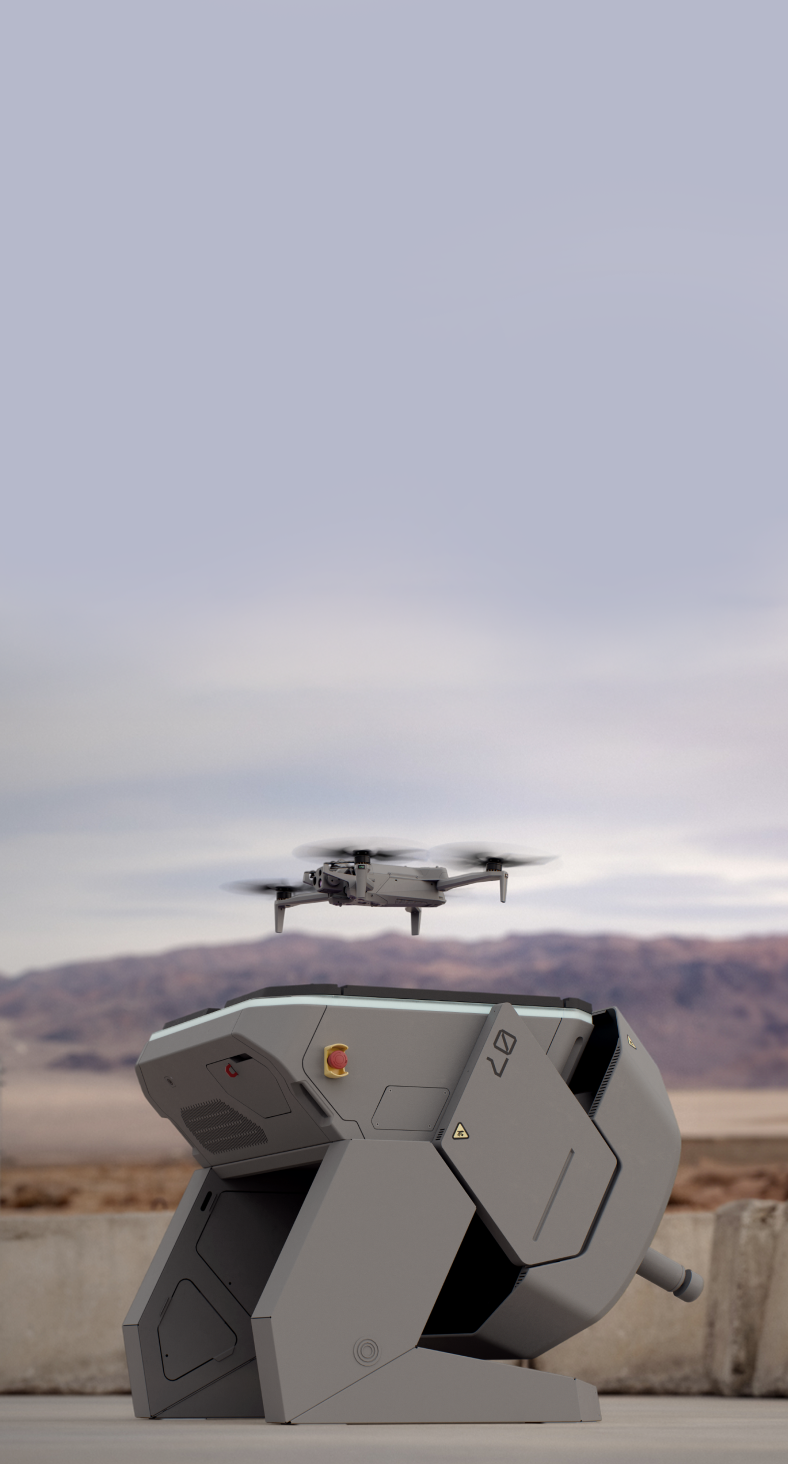 Skydio X10 drone landing on a Skydio Dock