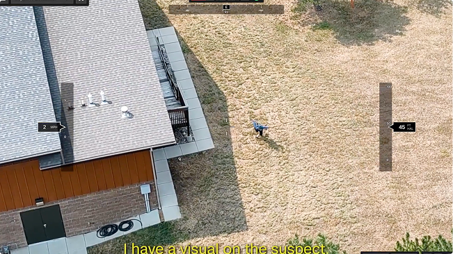 Eyes on suspect using Skydio X10 drone and DFR Command Software