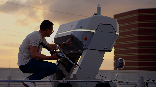 Skydio Dock being installed on top of police precinct